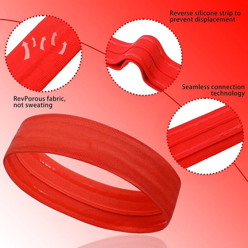 ONEYE Workout Headbands Non Slip Headband Sport Headbands Sweatbands Elastic Sport Hair Bands for Sports Travel Indoor Fitness Gym - Image 4